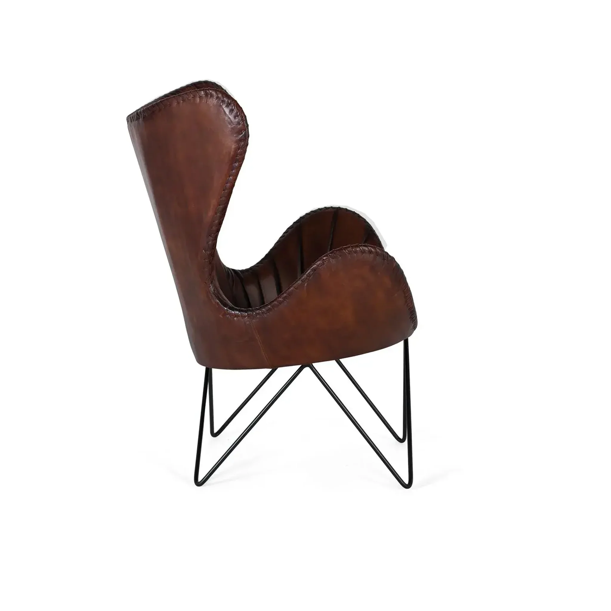 Voir la diapositive 3 : GINER Y COLOMER SL Fauteuil en cuir 83 cm style industriel vintage