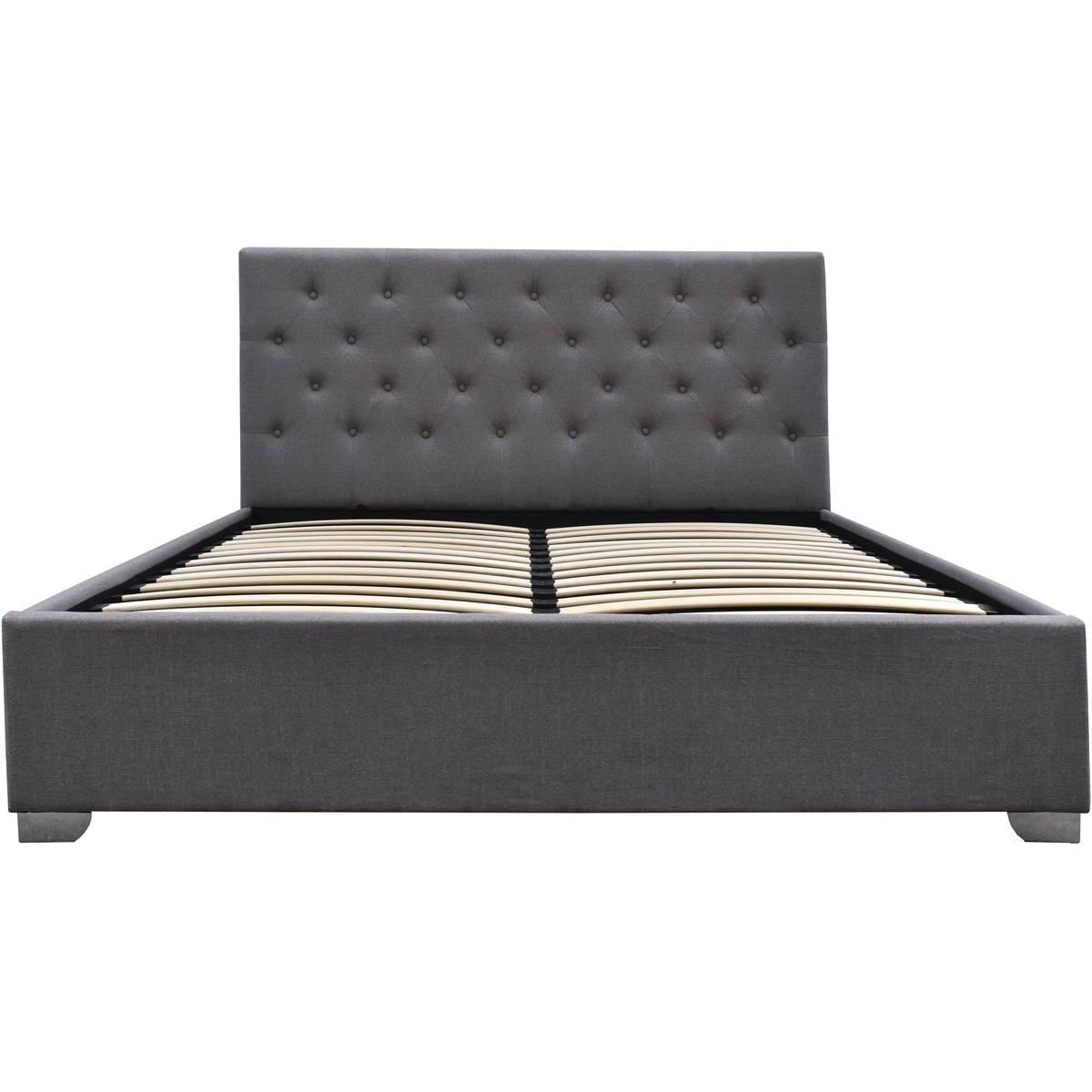 Habitat et Jardin Lit double avec coffre  Tino  - 180 x 200 cm - Gris