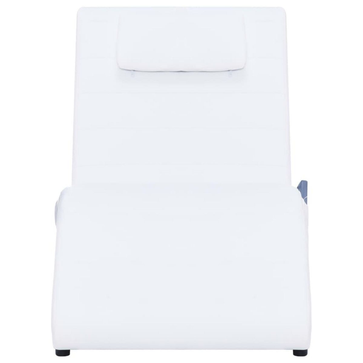 VIDAXL Chaise longue de massage avec oreiller Blanc Similicuir