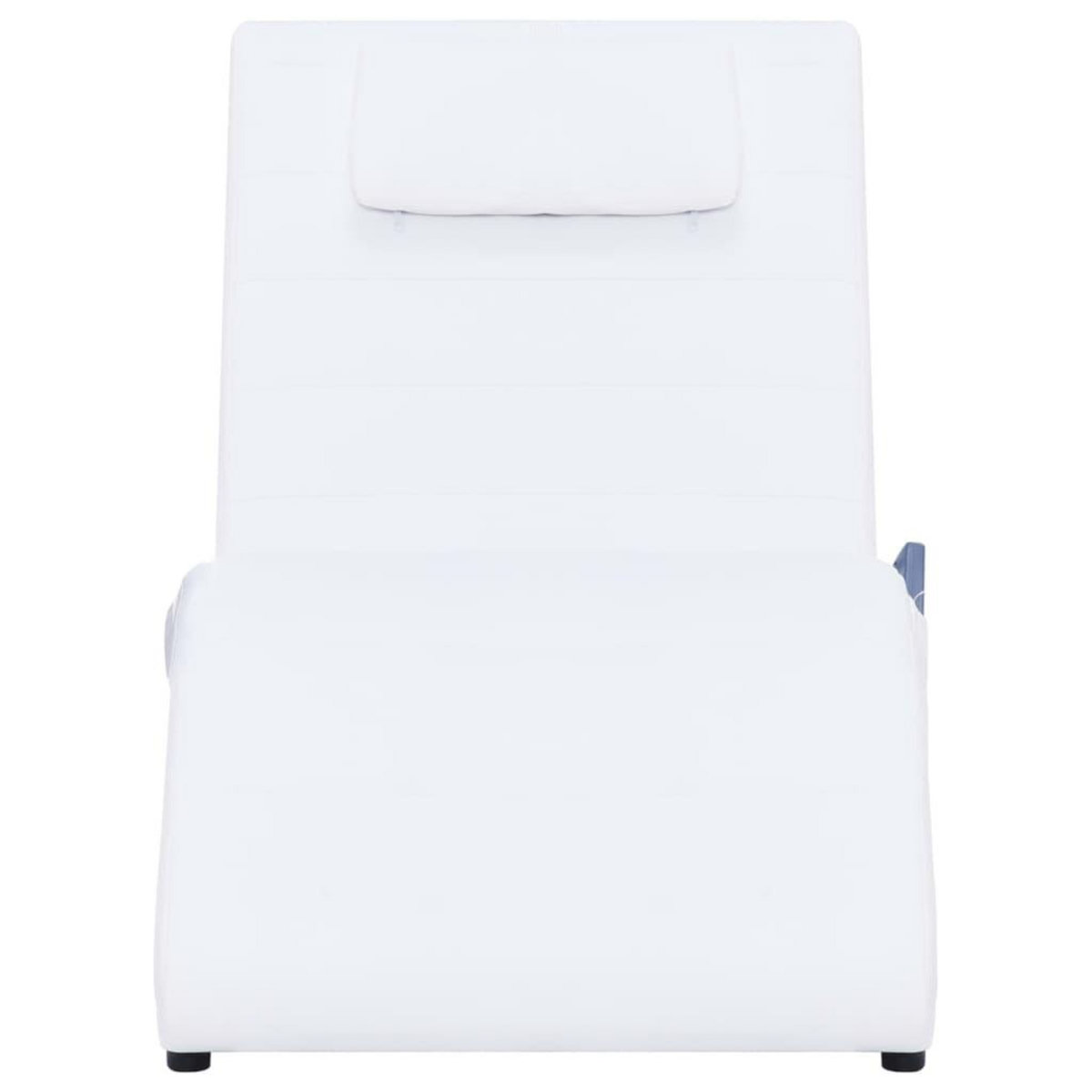 VIDAXL Chaise longue de massage avec oreiller Blanc Similicuir