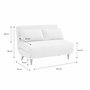 Voir la diapositive 5 : SWEEEK Canapé convertible en tissu bouclettes blanches- Guesta - 2 places scandinave. pieds bois foncé. banquette. dossier inclinable