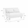 Voir la diapositive 5 : SWEEEK Canapé convertible en tissu bouclettes blanches- Guesta - 2 places scandinave. pieds bois foncé. banquette. dossier inclinable