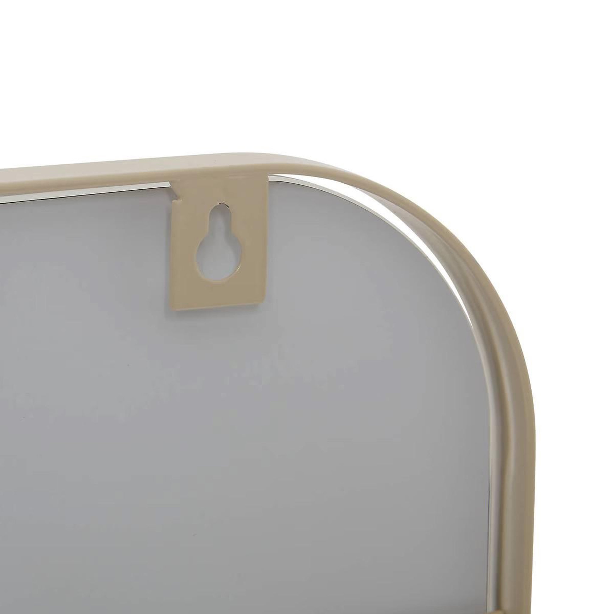 Voir la diapositive 2 : FIVE Miroir mural avec étagère  argiléo  60cm beige