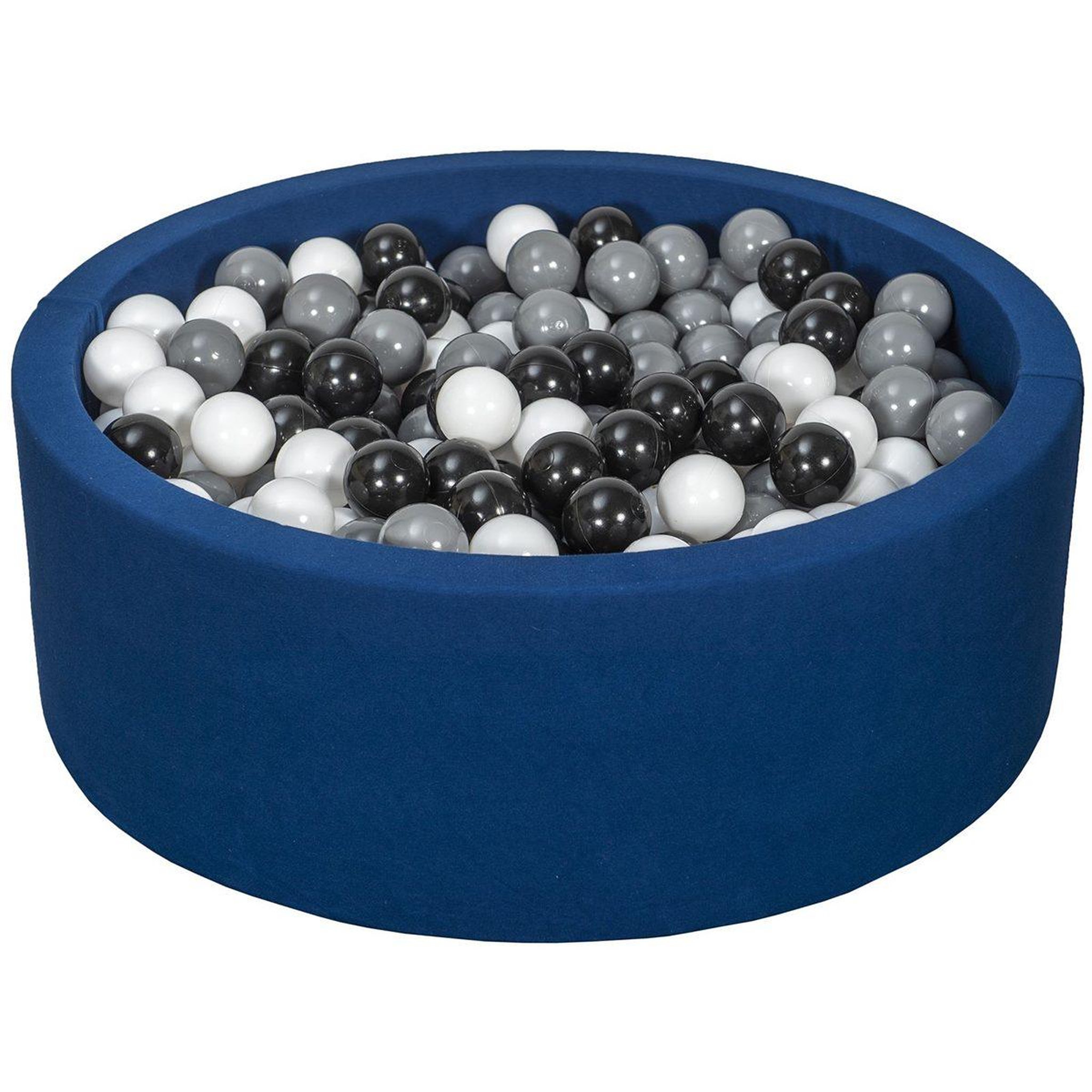 VELINDA Piscine à balles aire de jeu + 450 balles bleu marine noir,blanc,gris