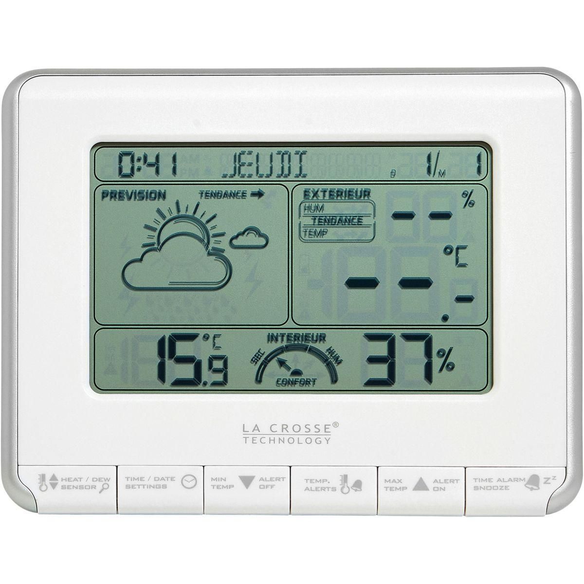 La crosse technology Station météo WS6818 Blanc/Argent