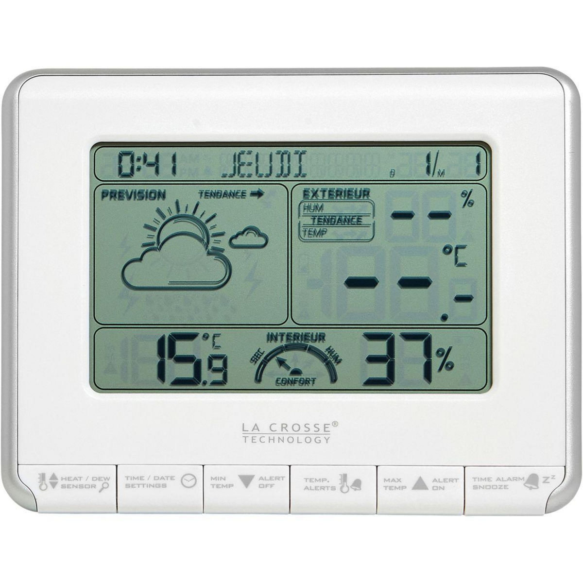 La crosse technology Station météo WS6818 Blanc/Argent