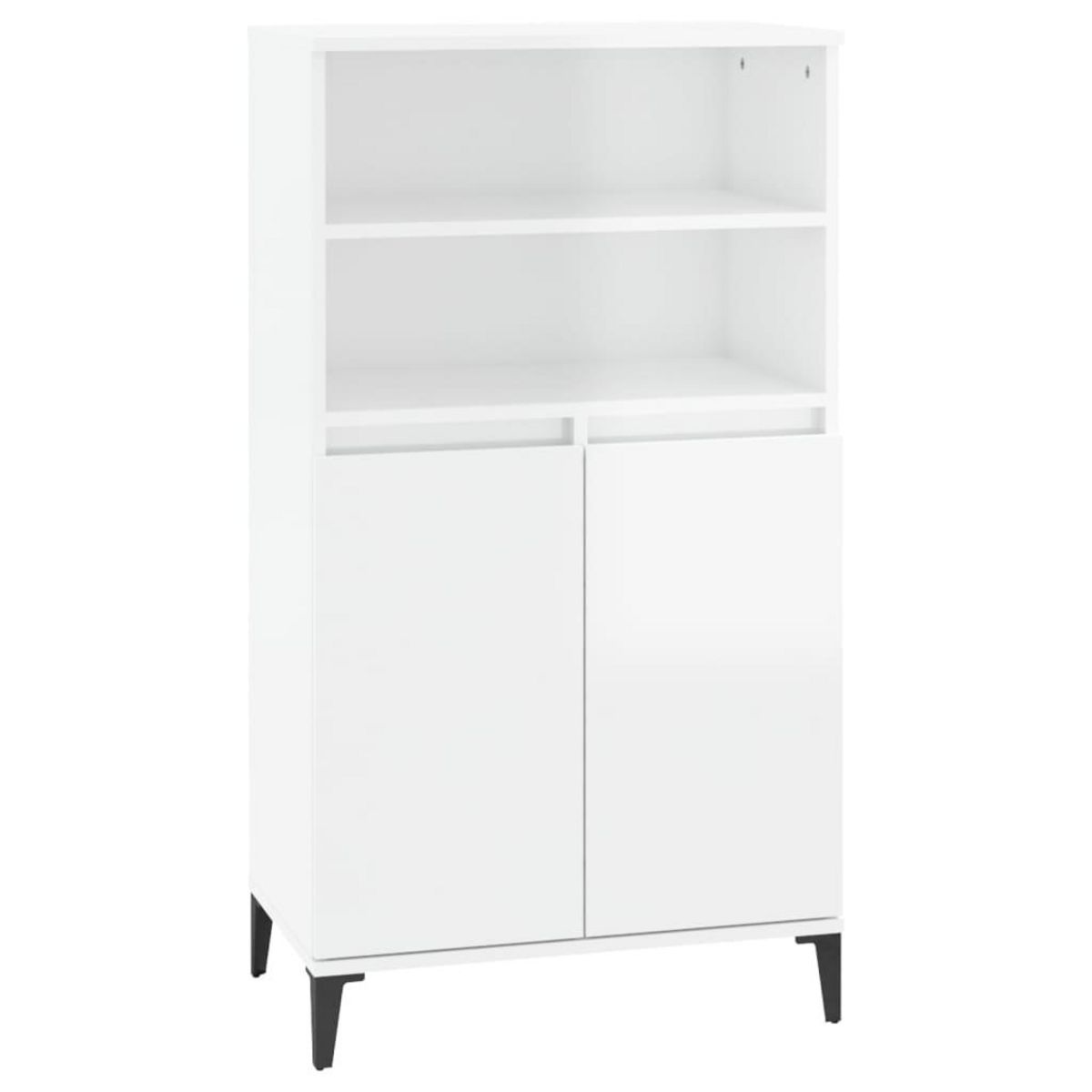 VIDAXL Buffet haut Blanc brillant 60x36x110 cm Bois d'ingenierie