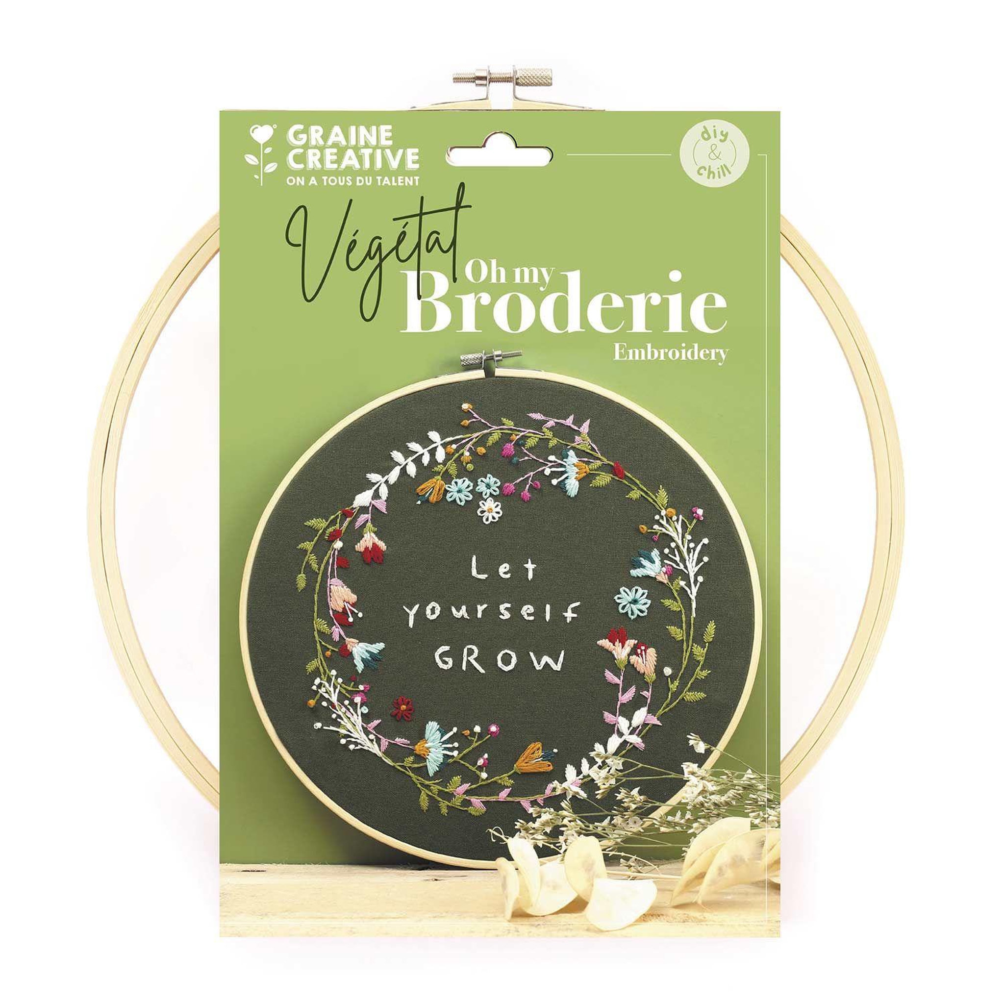 Voir la diapositive 3 : Graine créative Kit broderie décorative végétale