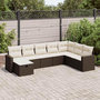 Voir la diapositive 1 : VIDAXL Salon de jardin 8 pcs avec coussins marron resine tressee