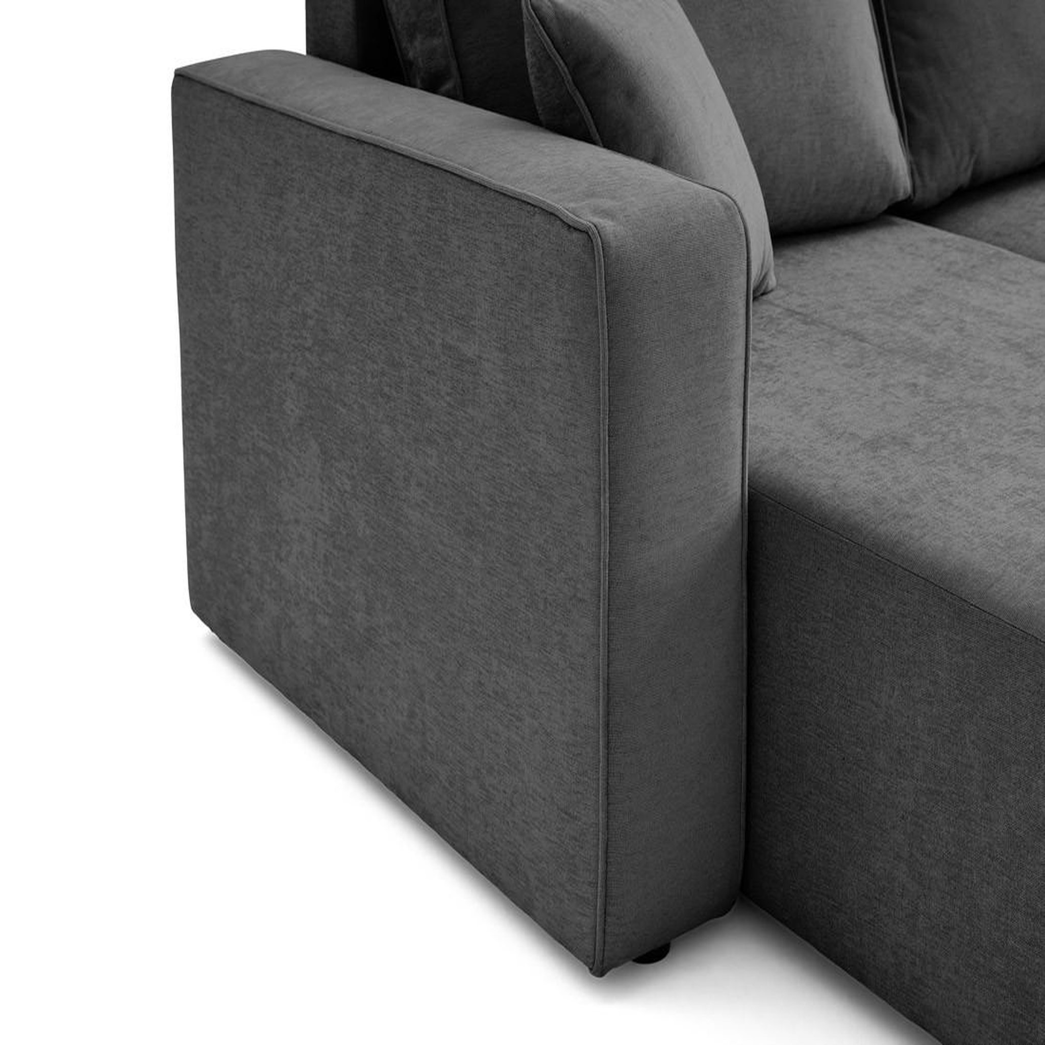 Voir la diapositive 6 : BEST MOBILIER Topaze - canapé panoramique - 7 places - convertible avec coffre - en tissu