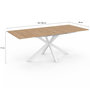 Voir la diapositive 5 : ID MARKET Table à manger extensible rectangle ALIX 6-10 personnes bois et blanc 160-200 cm