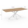Voir la diapositive 5 : ID MARKET Table à manger extensible rectangle ALIX 6-10 personnes bois et blanc 160-200 cm