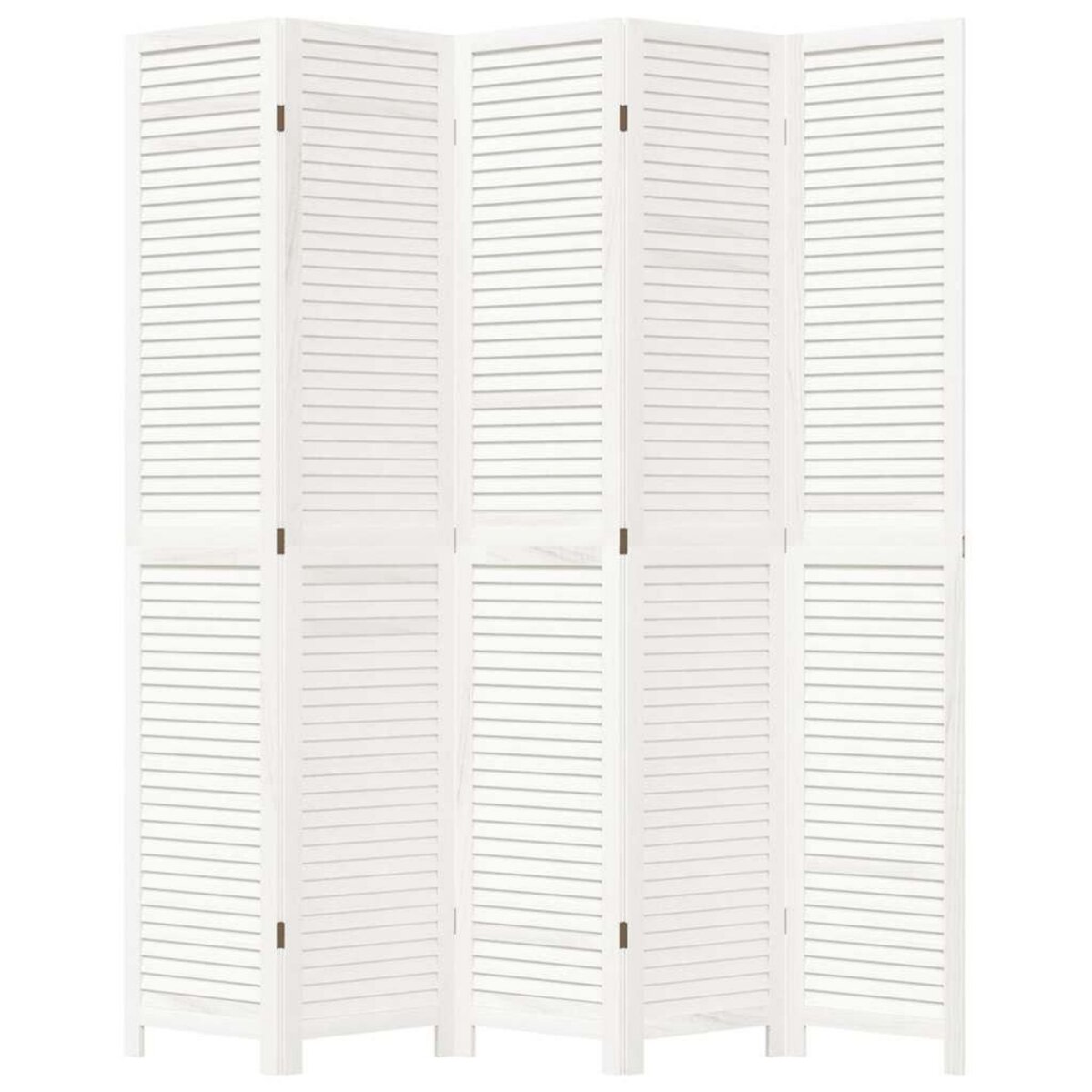 VIDAXL Cloison de separation 5 panneaux blanc bois de paulownia massif