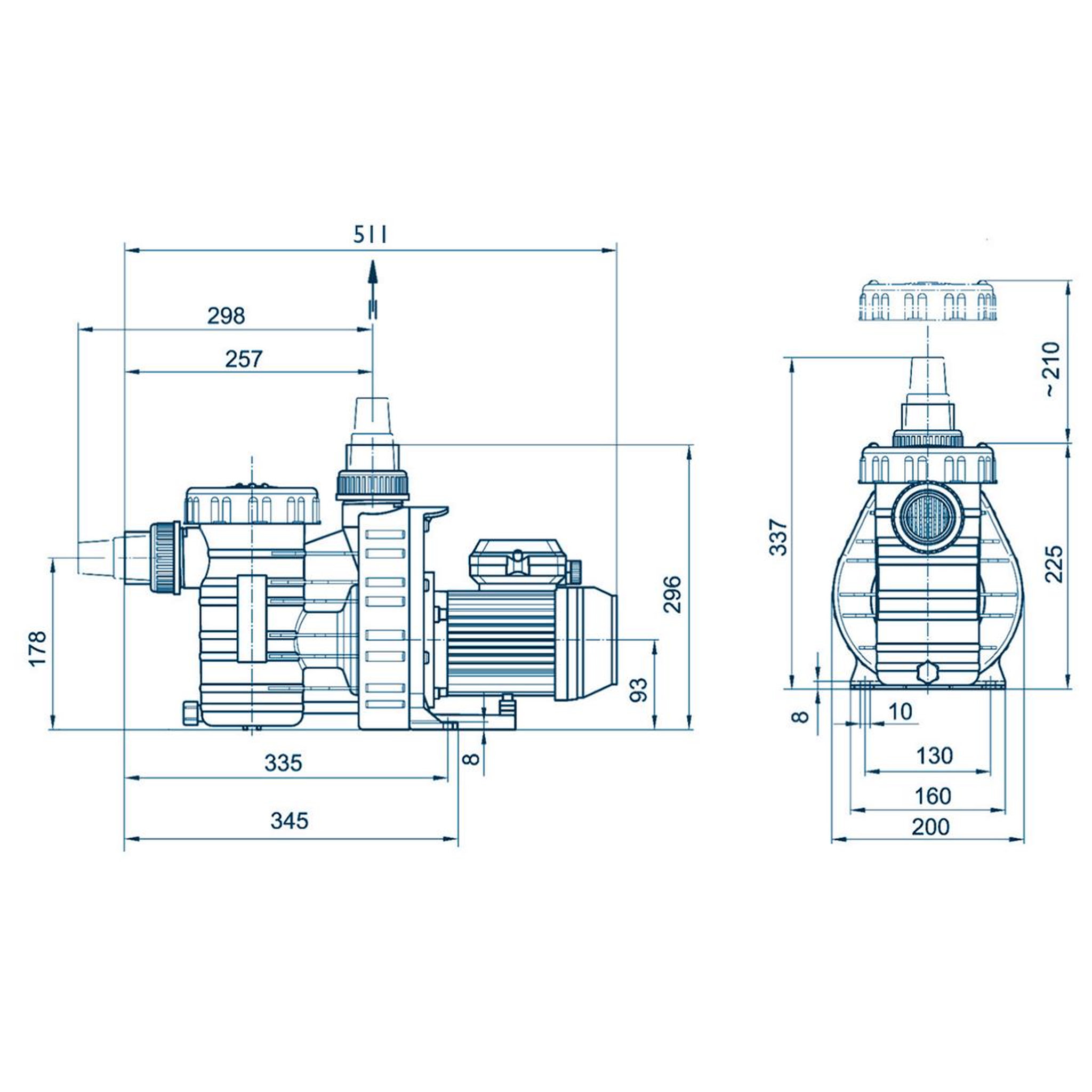 Voir la diapositive 2 : AQUALUX Pompe à filtration 1 cv, 17m3/h mono - 104323