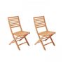 Voir la diapositive 1 : MARKET24 Lot de 2 chaises de jardin pliantes en Acacia FSC - 57 x 46,5 x 90 cm