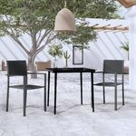 VIDAXL Ensemble a manger de jardin 3 pcs Noir