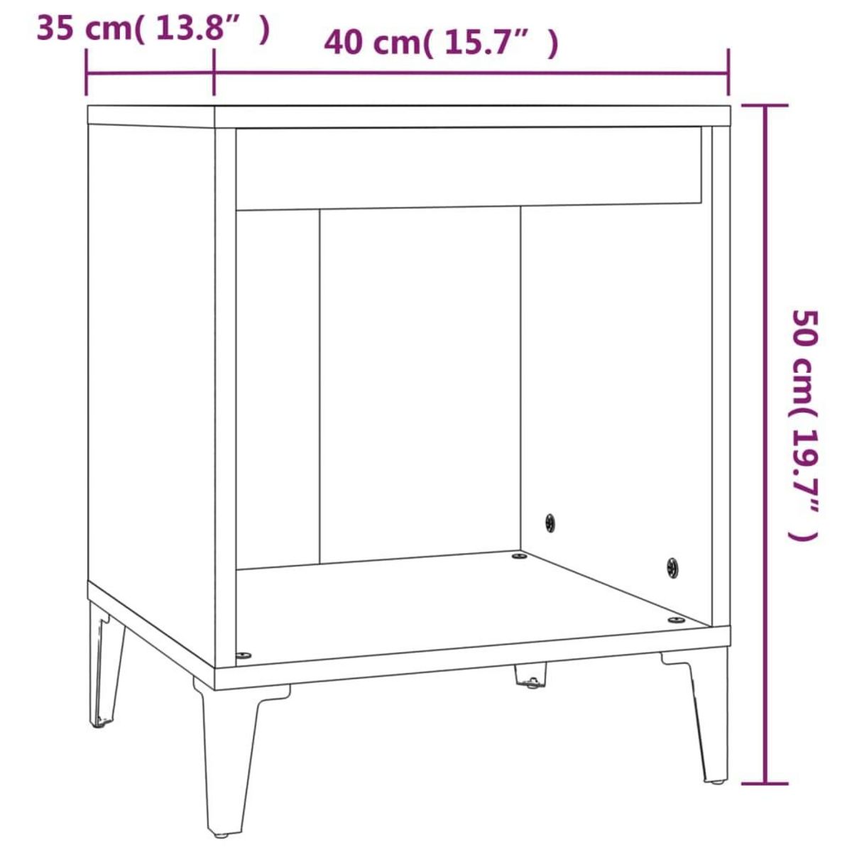 VIDAXL Table de chevet Chene sonoma 40x35x50 cm