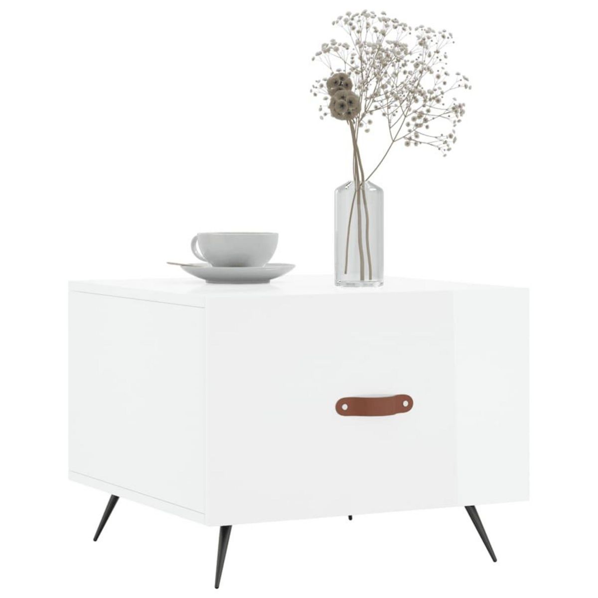 VIDAXL Table basse blanc brillant 50x50x40 cm bois d'ingenierie