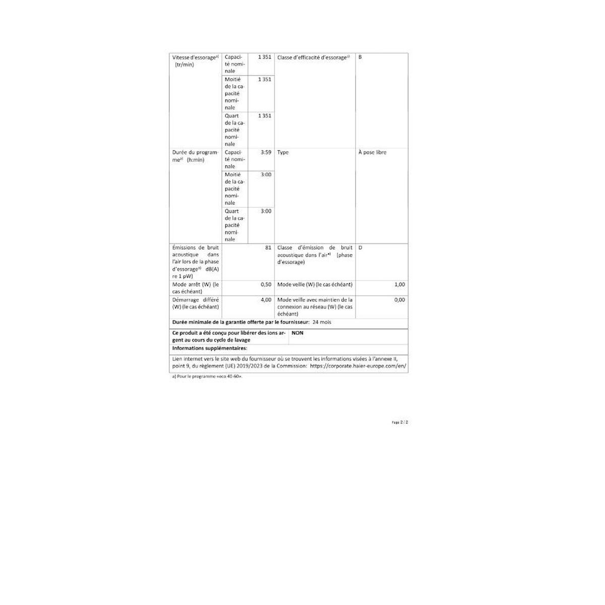 Candy Lave-linge frontal 10 kg 1400 tours/min - CS4102DW4/1-47