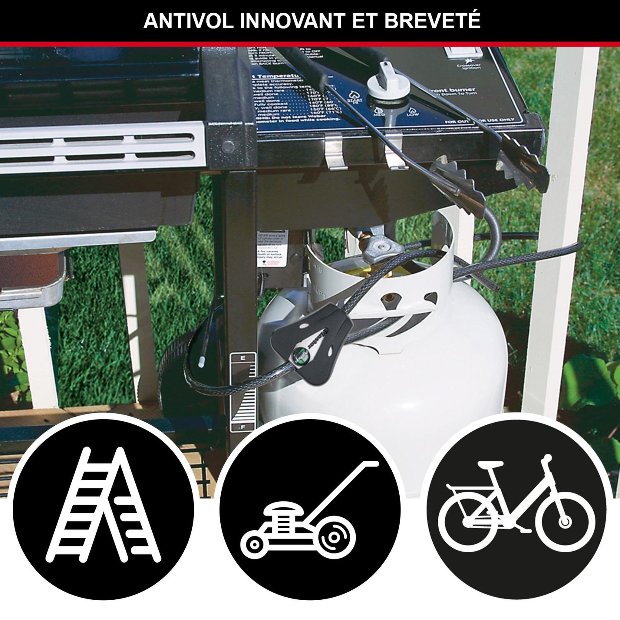Voir la diapositive 2 : Master lock Câble antivol ajustable [longueur ajustable de 30 cm à 1,8 m] [solution brevetée python] 8418eurd