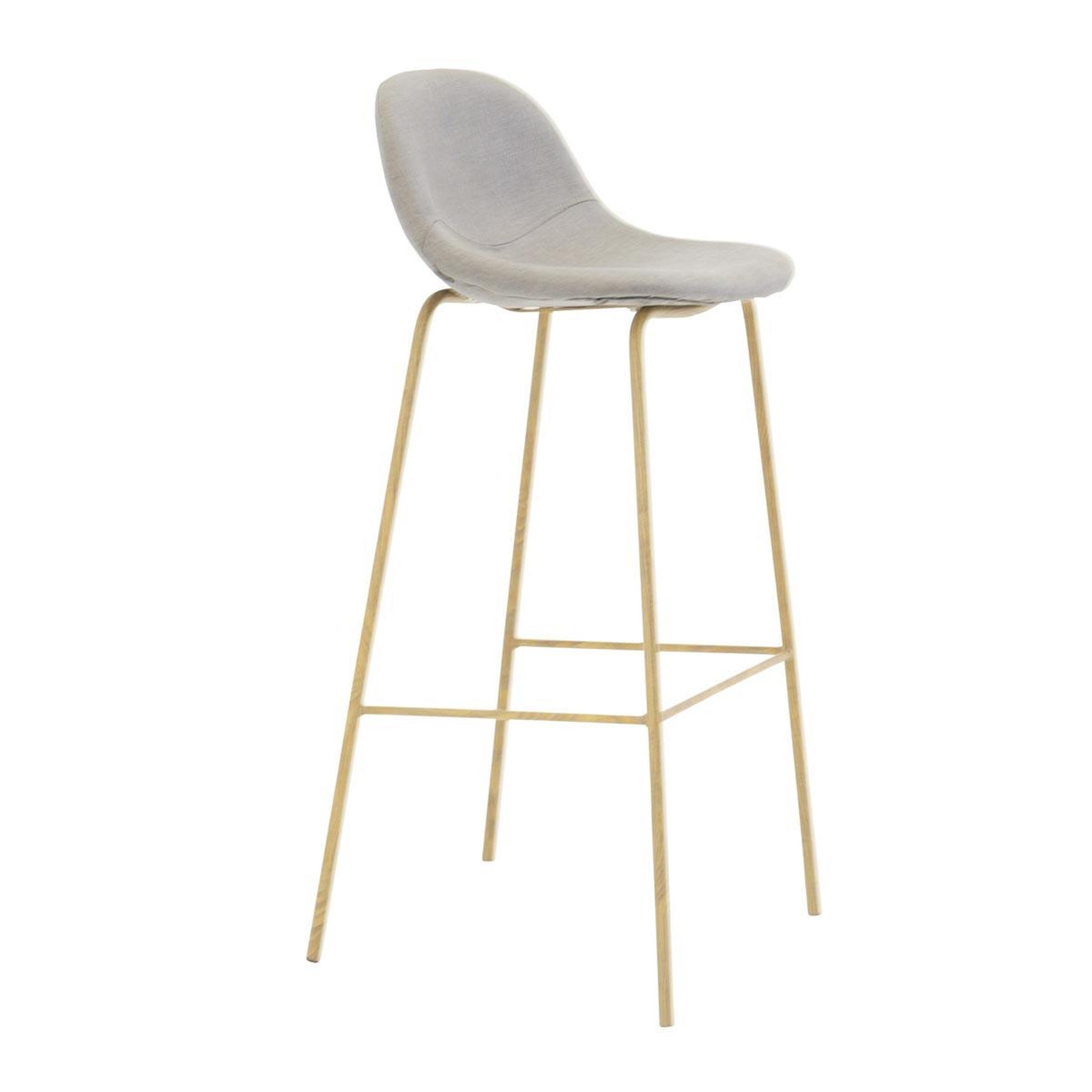 Paris Prix Tabouret de bar effet lin  polar  95cm gris