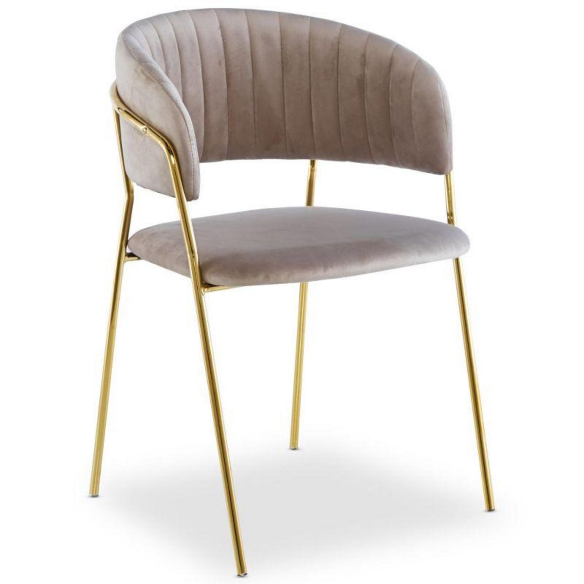 Paris Prix Lot de 4 Chaises en Velours  Batora  79cm Taupe