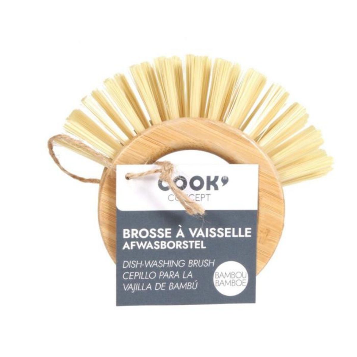 Paris Prix Brosse à Vaisselle Ronde  Bambou  12cm Naturel