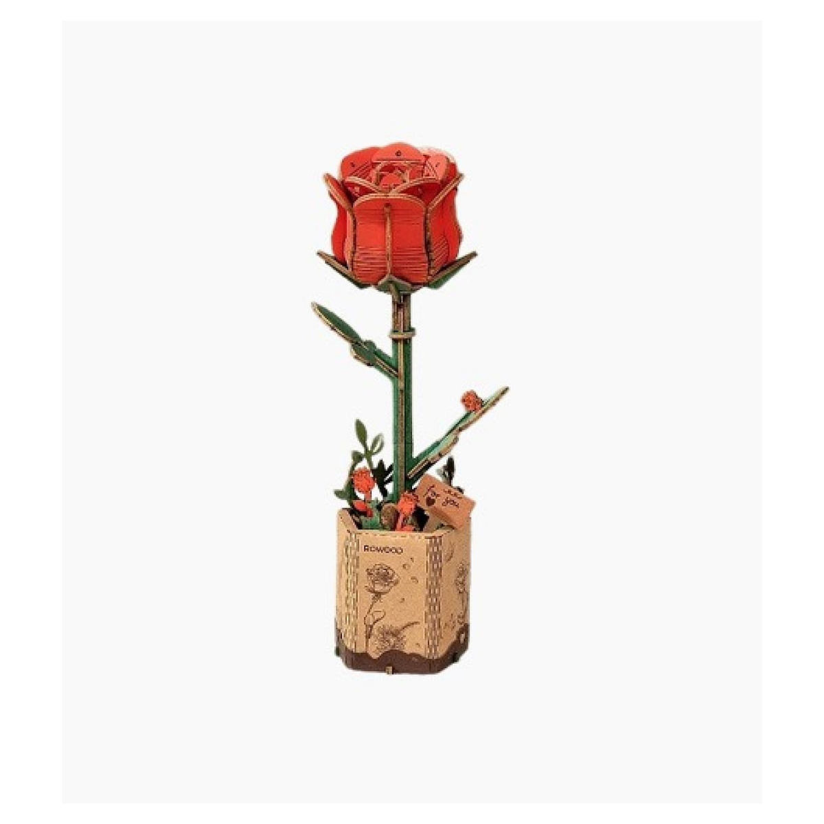 ROBOTIME Wooden Bloom Craft - Rose rouge Maquette en bois