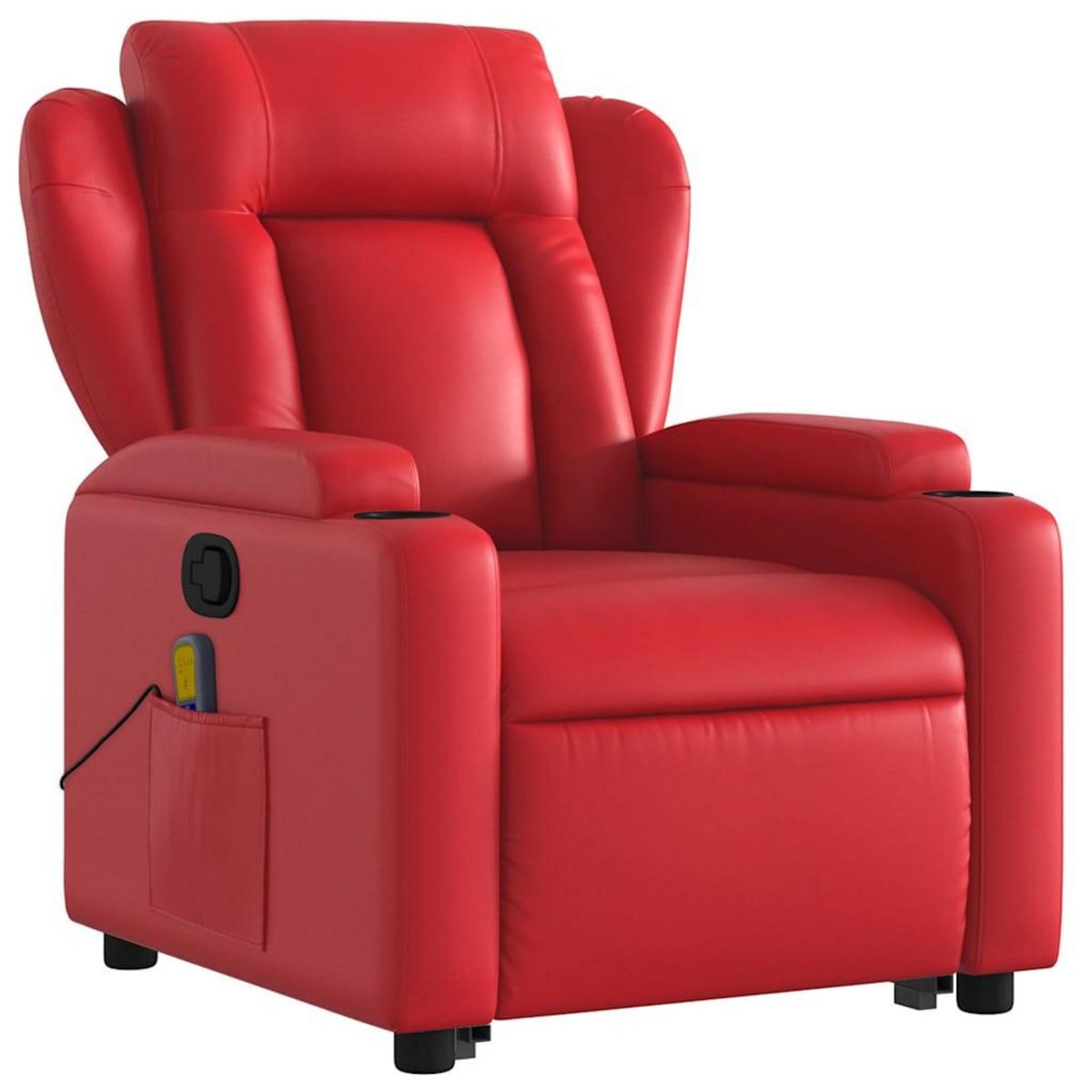 VIDAXL Fauteuil inclinable de massage Rouge Similicuir