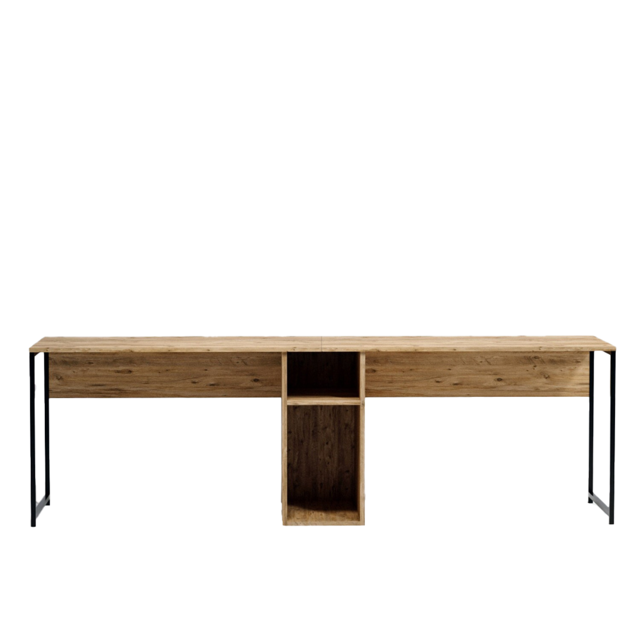 Voir la diapositive 1 : CONCEPT USINE Bureau 2 personnes en bois avec niches kili