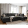 Voir la diapositive 3 : BEST MOBILIER Lilly - canapé panoramique d'angle droit - 7 places - convertible avec coffre - en velours côtelé