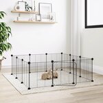 VIDAXL Cage animaux de compagnie a 12 panneaux et porte Noir 35x35 cm
