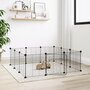 Voir la diapositive 1 : VIDAXL Cage animaux de compagnie a 12 panneaux et porte Noir 35x35 cm