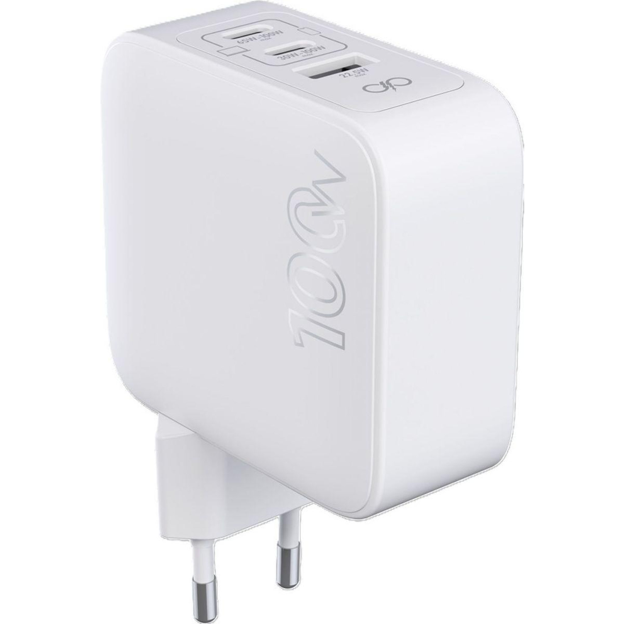 Voir la diapositive 2 : FORCE POWER Chargeur ordinateur portable 100w usb-a + 2 usb-c gan noir
