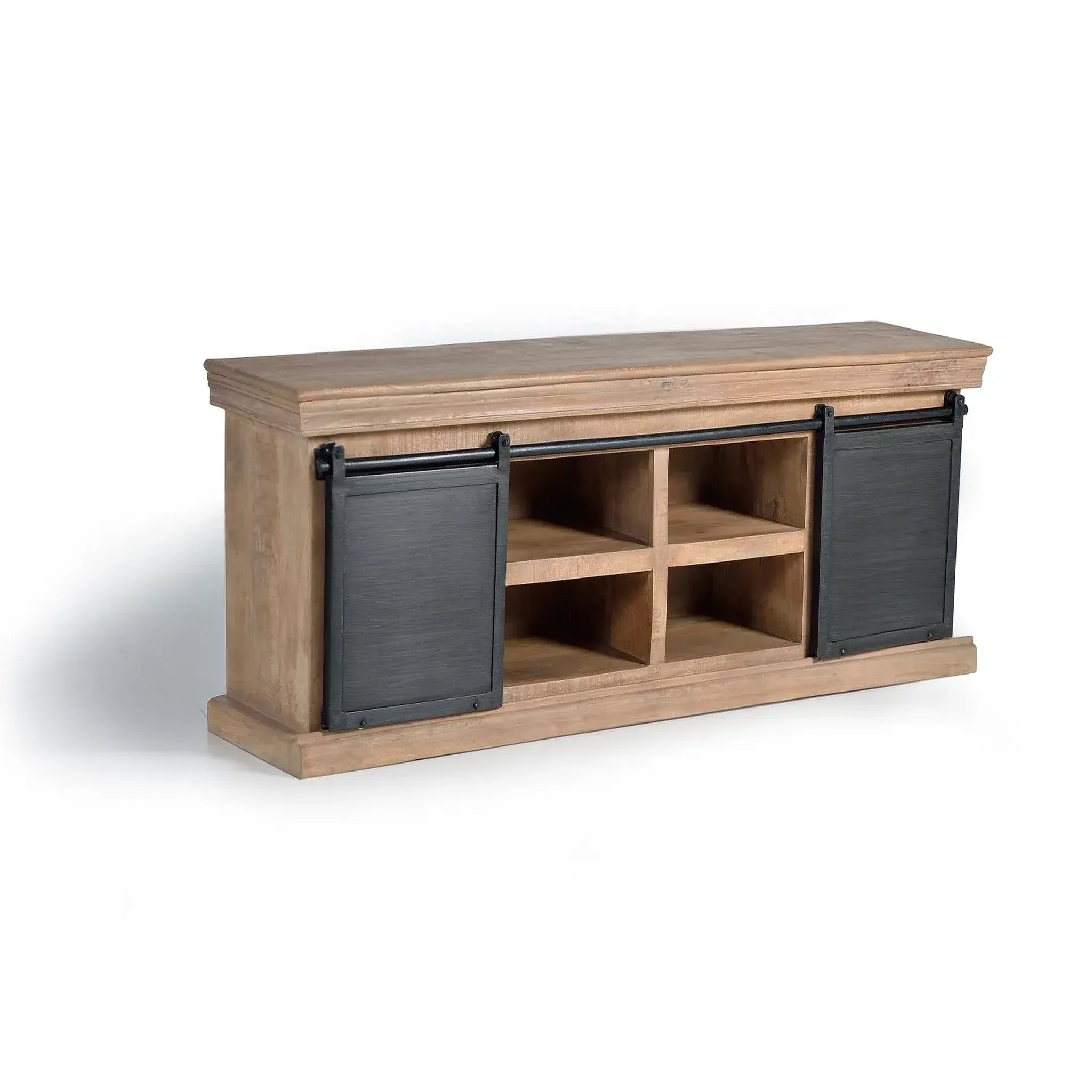 Voir la diapositive 2 : GINER Y COLOMER SL Meuble tv en bois de manguier 170 cm style industriel moderne