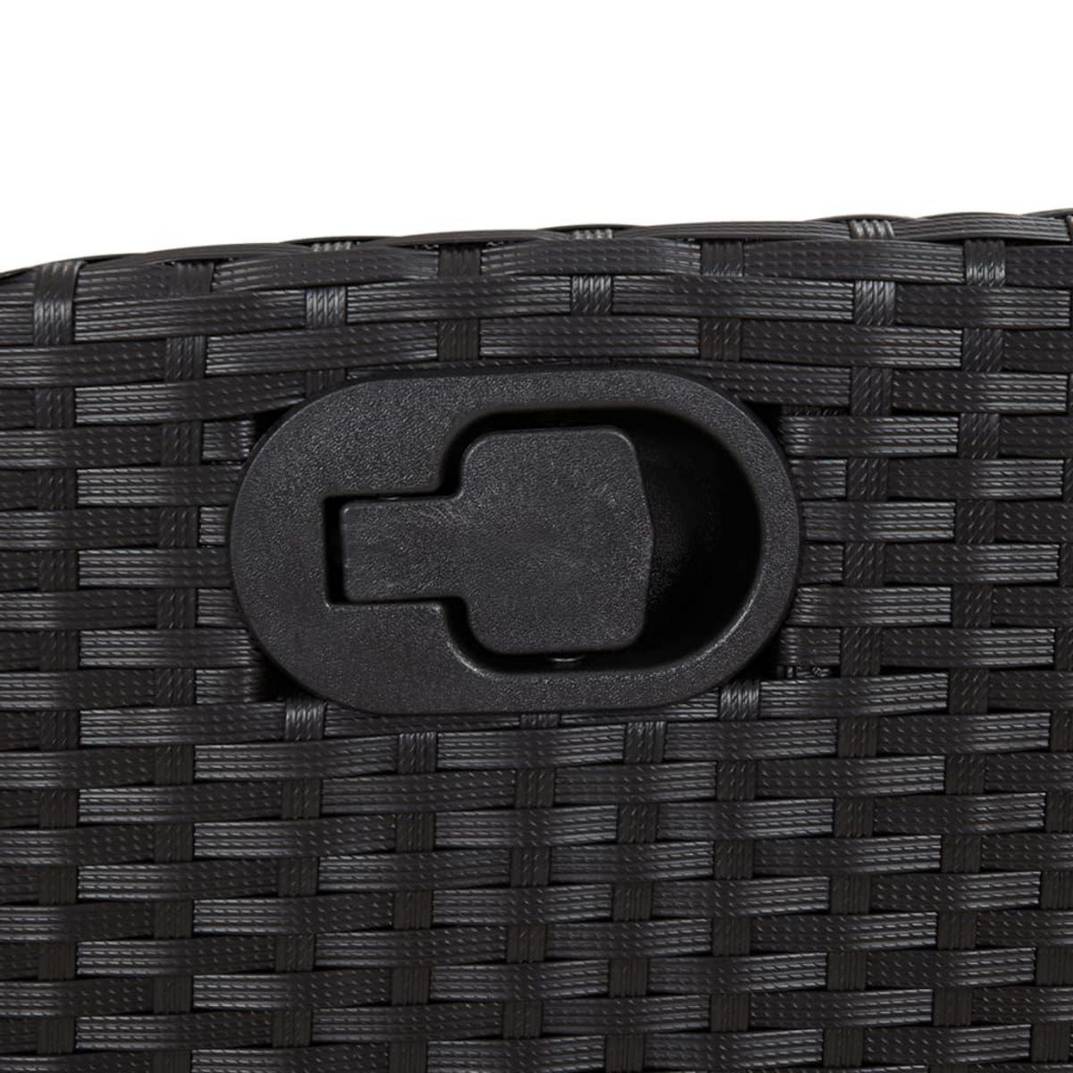 VIDAXL Ensemble a manger de jardin coussins 5pcs Noir Resine tressee