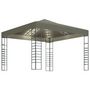Voir la diapositive 2 : VIDAXL Chapiteau avec guirlande lumineuse a LED 3x3 m Taupe