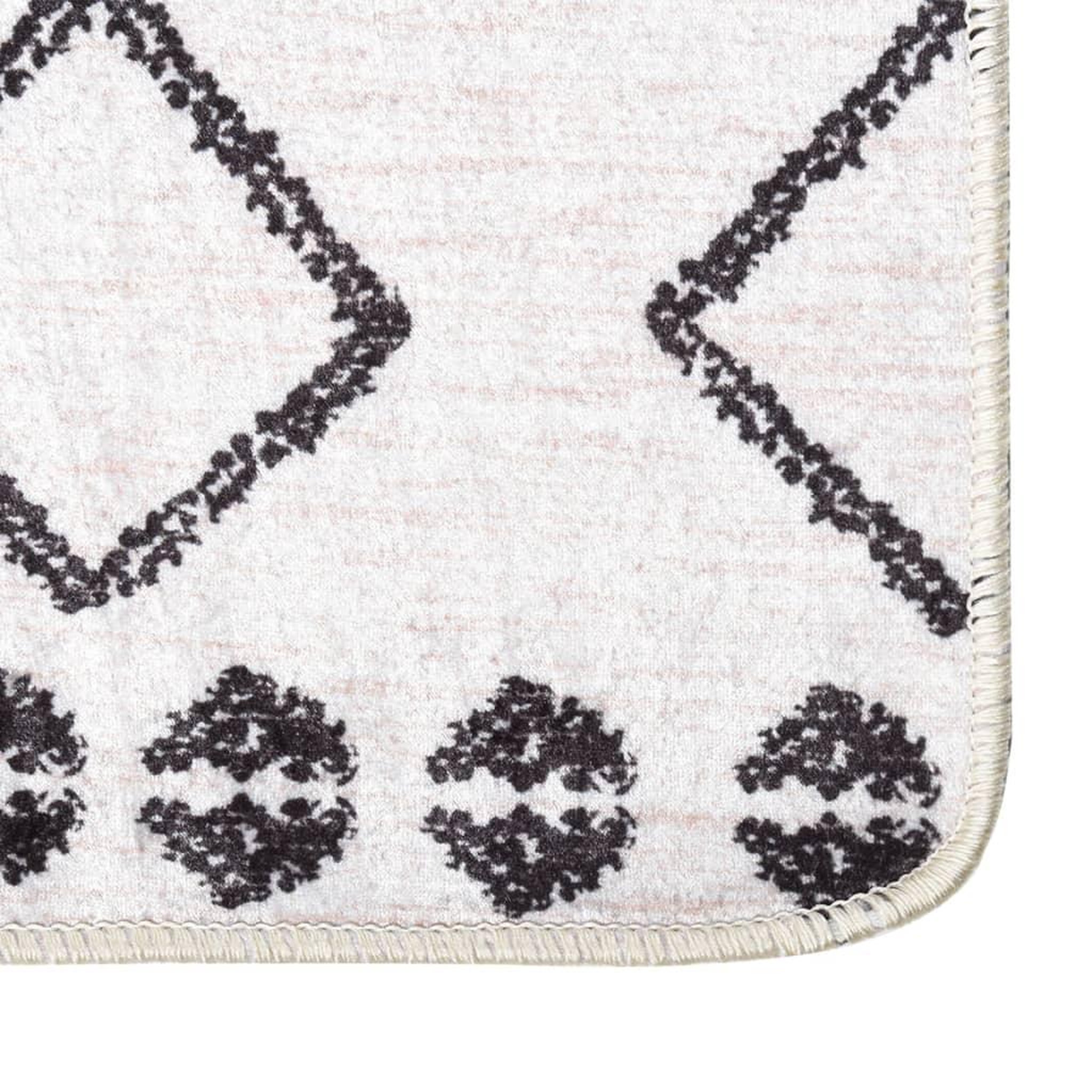Voir la diapositive 4 : VIDAXL Tapis lavable noir et blanc 120x170 cm antiderapant