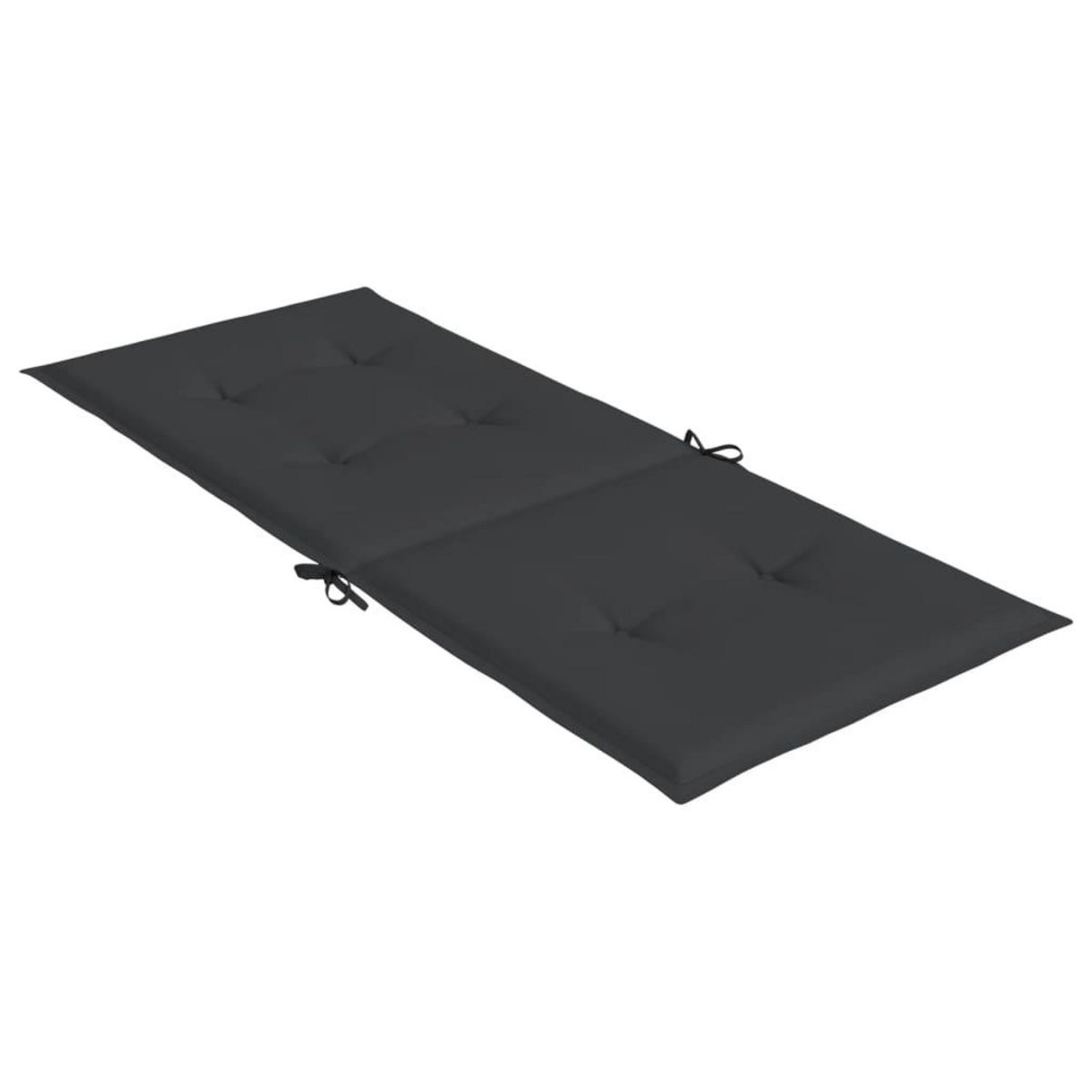 VIDAXL Coussins de chaise de jardin a dossier haut lot de 2 noir tissu