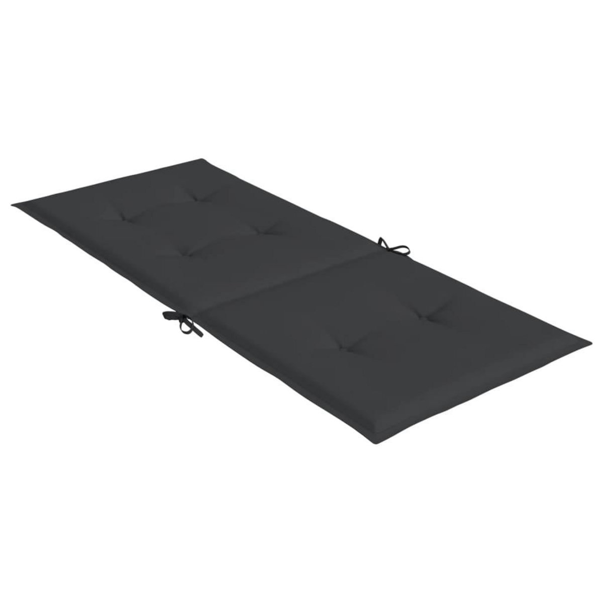 VIDAXL Coussins de chaise de jardin a dossier haut lot de 2 noir tissu