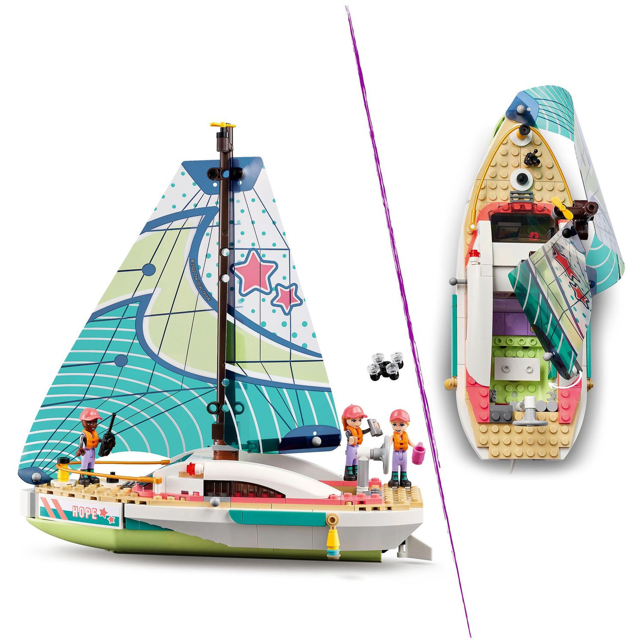 Voir la diapositive 4 : LEGO Friends 41716 L&rsquo;Aventure en Mer de Stéphanie, Jouet de Bateau avec Mini-Poupées
