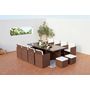 Voir la diapositive 2 : CONCEPT USINE Table et chaises 12 places encastrables résine marron-blanc MONACO
