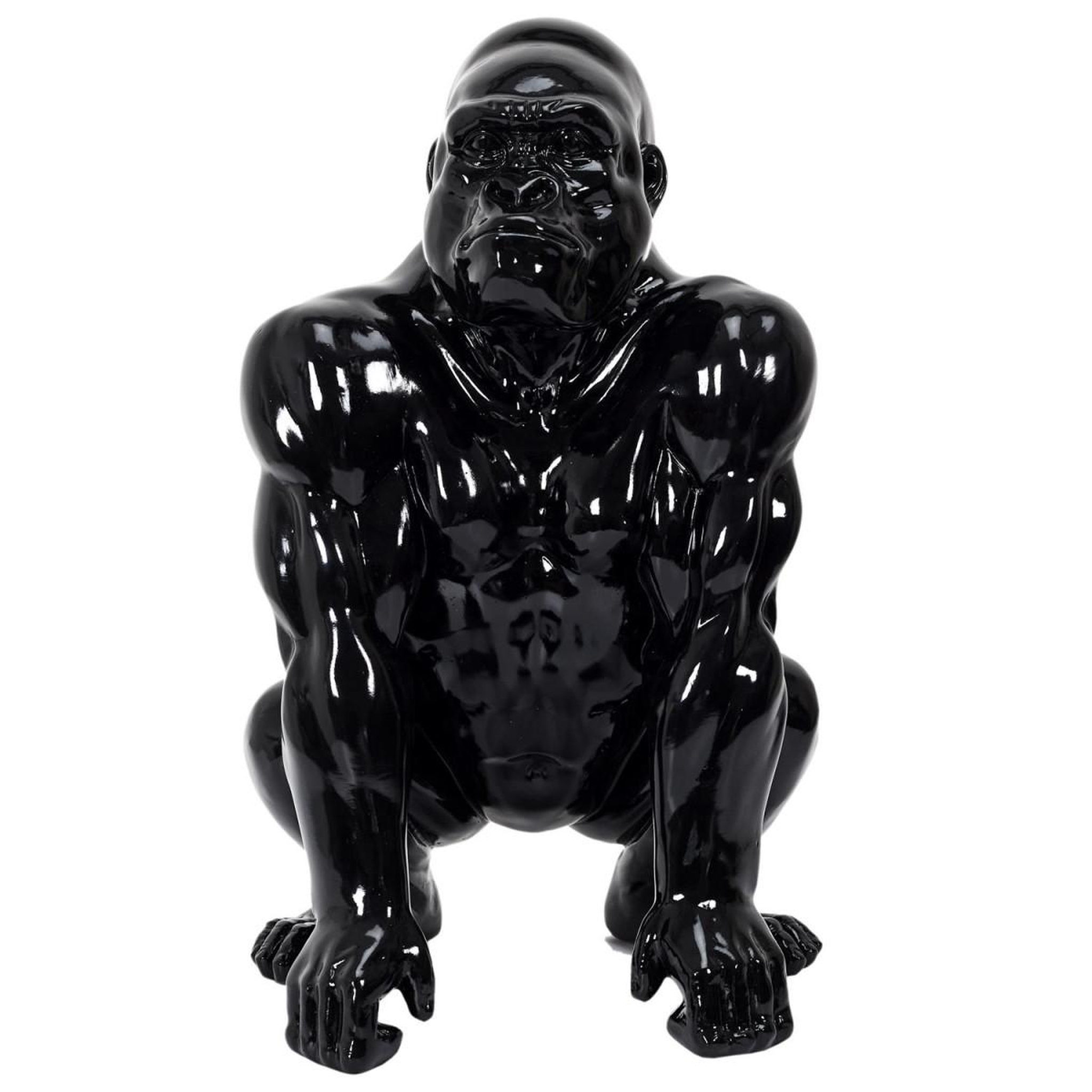 Voir la diapositive 2 : The Home Deco Factory Statuette déco gorille  sculpture  46cm noir