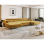 Voir la diapositive 2 : BEST MOBILIER Ayden - canapé panoramique en u 7 places convertible avec coffre et têtières réglables en tissu