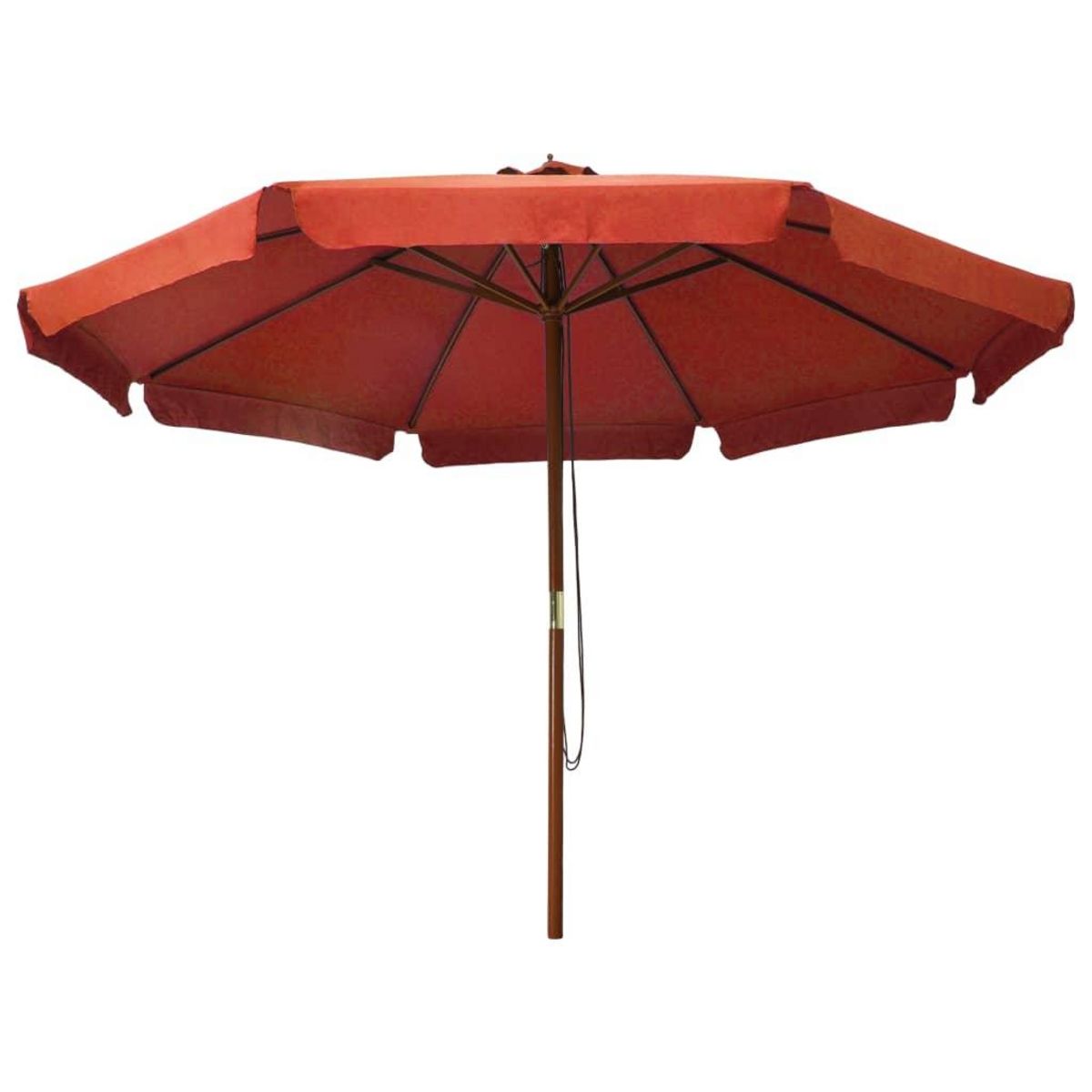 VIDAXL Parasol d'exterieur avec mat en bois 330 cm Terre cuite