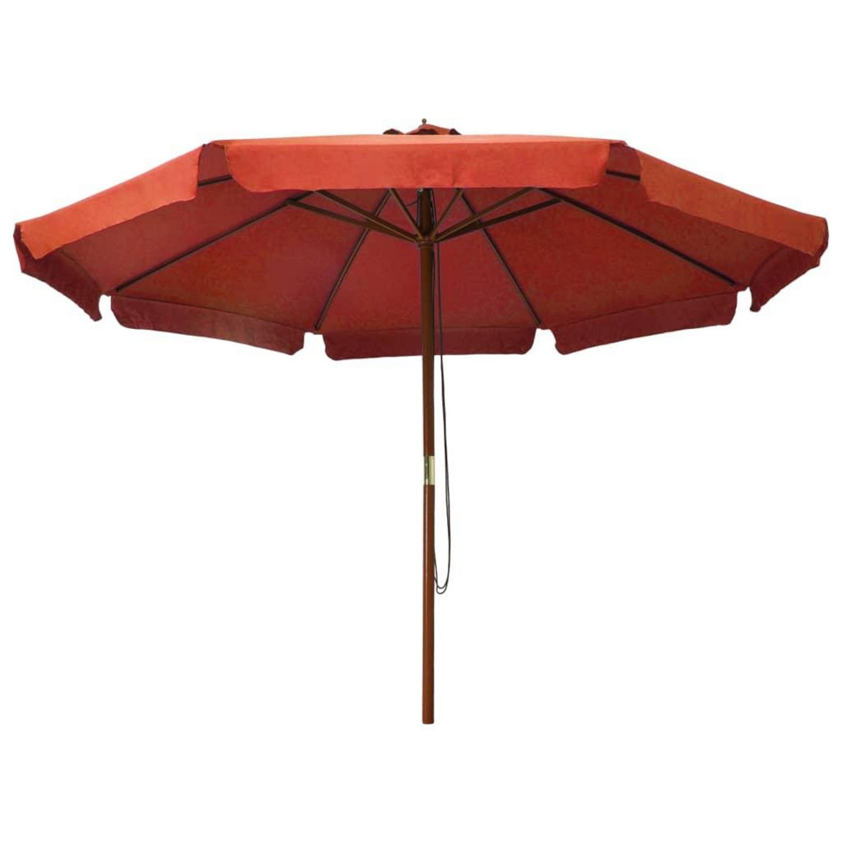 VIDAXL Parasol d'exterieur avec mat en bois 330 cm Terre cuite