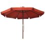Voir la diapositive 2 : VIDAXL Parasol d'exterieur avec mat en bois 330 cm Terre cuite