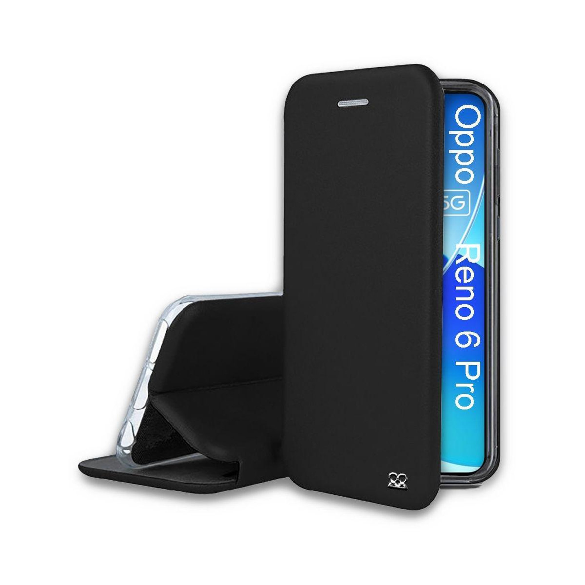 IBROZ Etui oppo reno 6 pro cuir noir