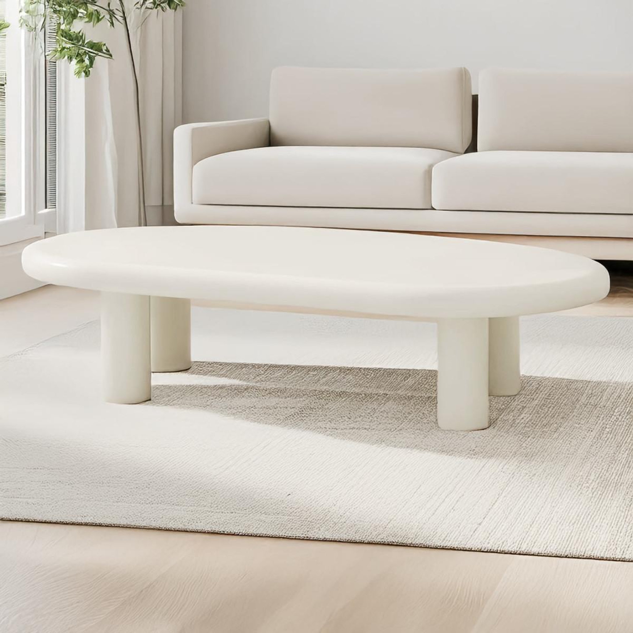 Voir la diapositive 5 : Paris Prix Table basse ovale  emory  160cm crème