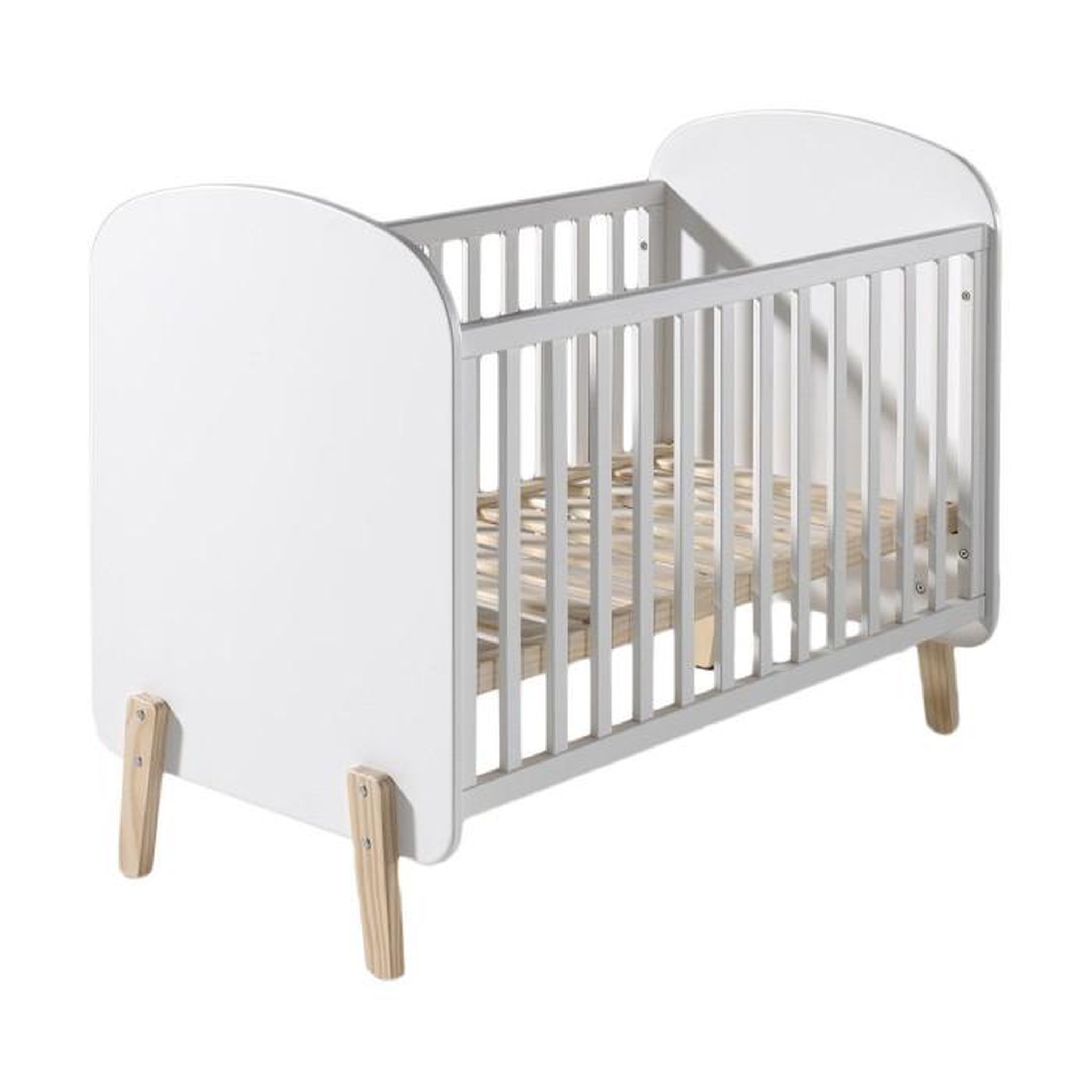Voir la diapositive 2 : Paris Prix Pack - Lit Bébé 60x120cm, Commode, Plan à Langer & Armoire 2 Portes  Kiddy  Blanc